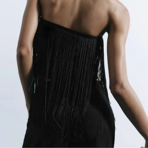 FRINTED KNIT BANDEAU TOP - Picture 3 of 7